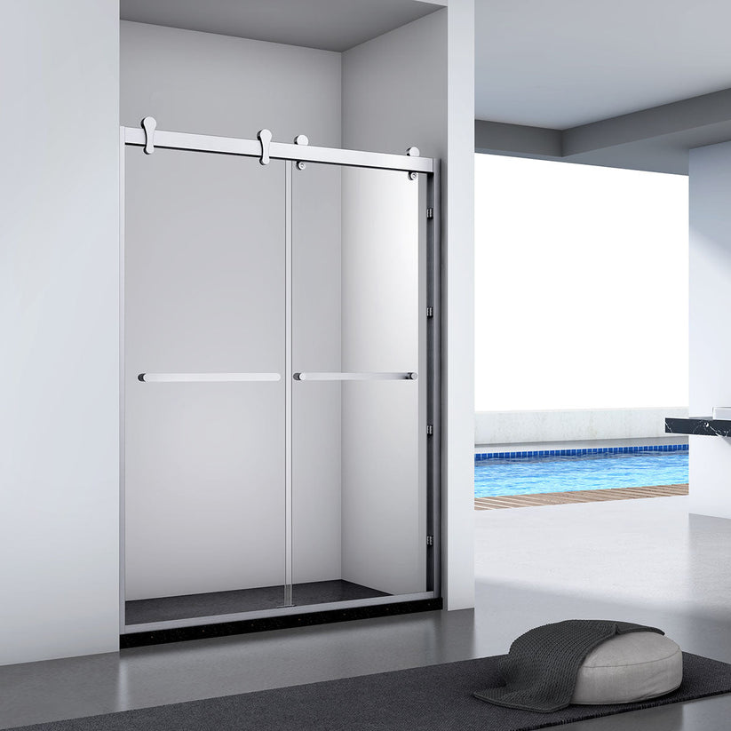 JZ Bypass Shower Doors (Brushed Nickel) 44"-60"W x 78"H (NO Glass Treatment) 5/16"