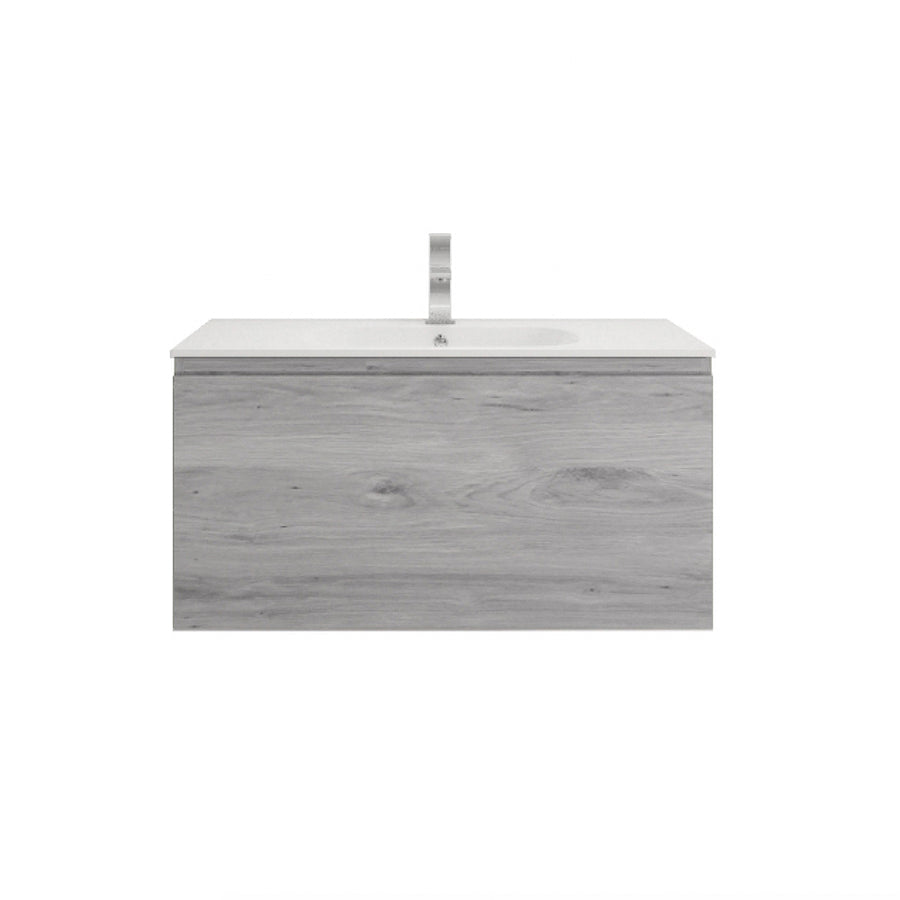 AIPO 36 Inch Wall Mounted Vanity with PVC Sink