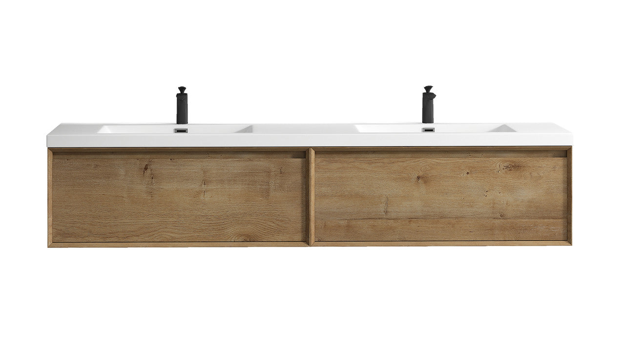 BELLA ''84inch WALL MOUNTED VANITY WITH ACRYLIC TOP