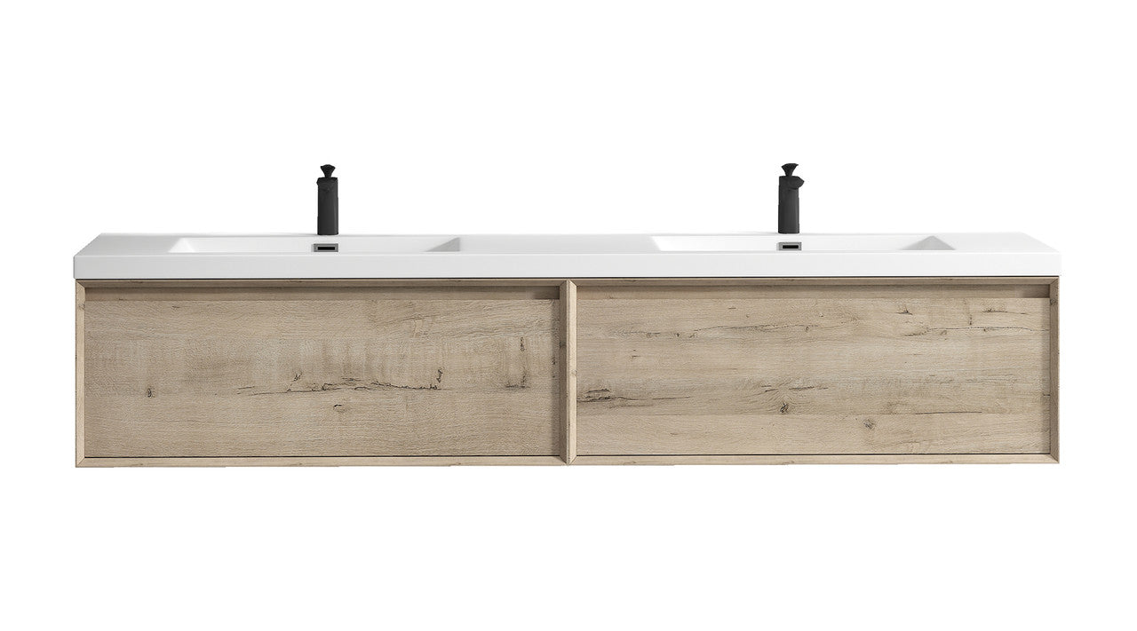 BELLA ''84inch WALL MOUNTED VANITY WITH ACRYLIC TOP
