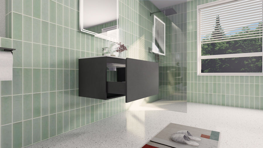 AIPO 30 Inch Wall Mounted Vanity with PVC Sink