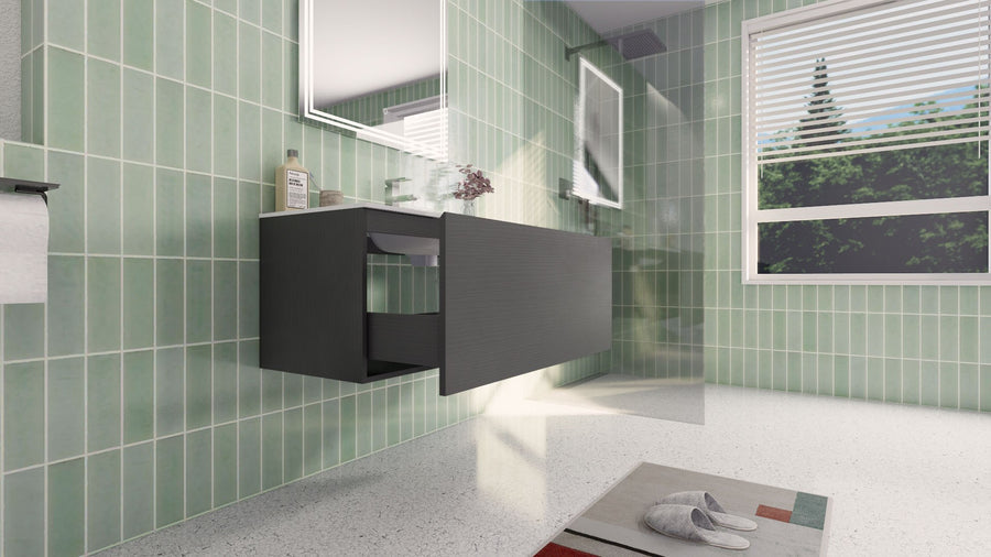 AIPO 48 Inch Wall Mounted Vanity with PVC Sink