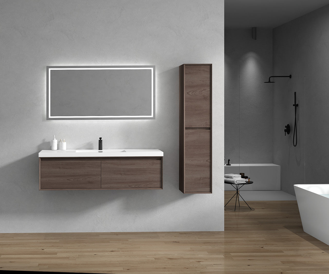 BELLA ''60 Single inch WALL MOUNTED VANITY WITH ACRYLIC TOP