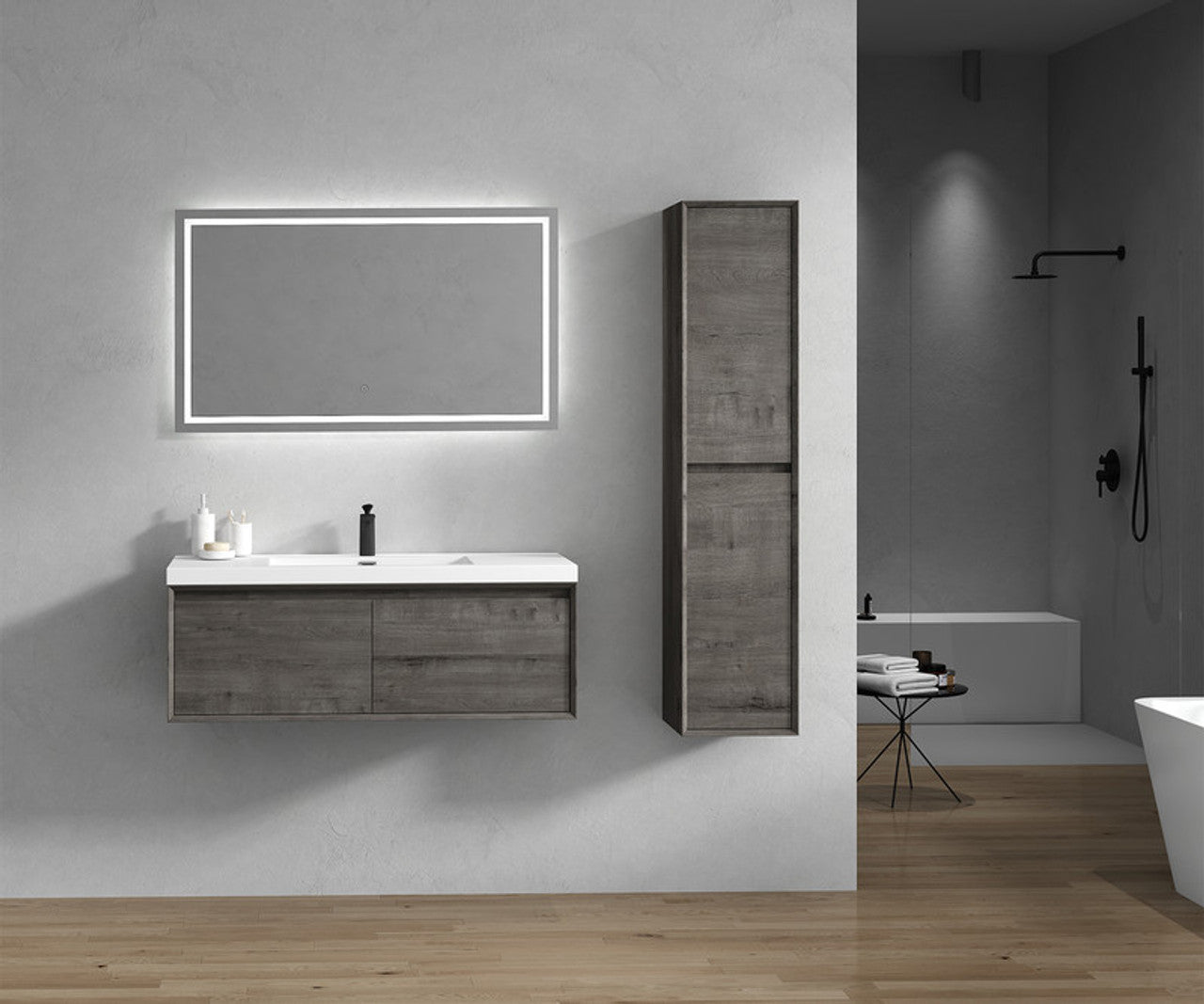 BELLA ''48 inch WALL MOUNTED VANITY WITH ACRYLIC TOP