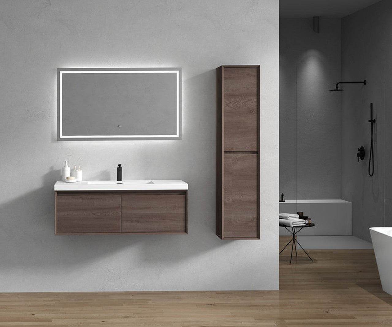 BELLA ''48 inch WALL MOUNTED VANITY WITH ACRYLIC TOP