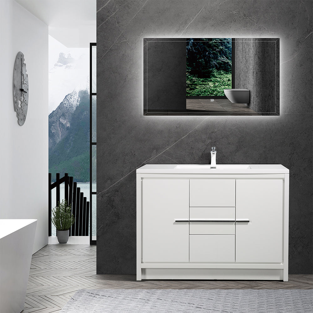 Dolly-Freestanding Bathroom Vanity with Faux Marble Integrated Top&Sink