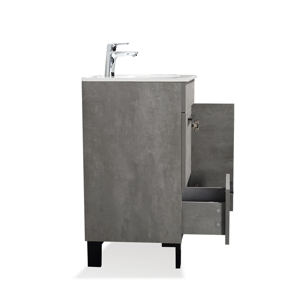 Gary-Freestanding Bathroom Vanity with Faux Marble Integrated Top&Sink