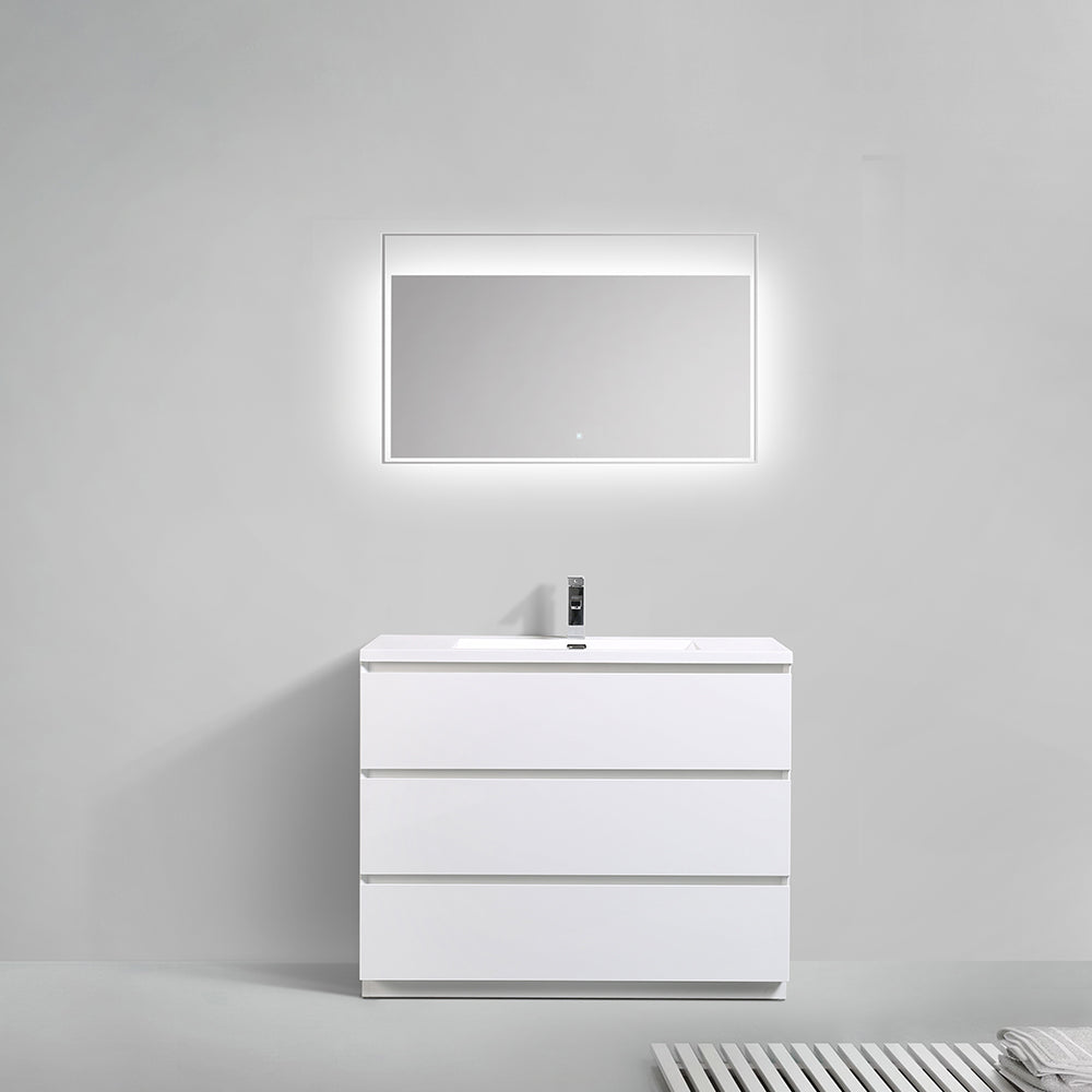 Freda-Freestanding Bathroom Vanity with Artificial Stone Integrated Top&Sink