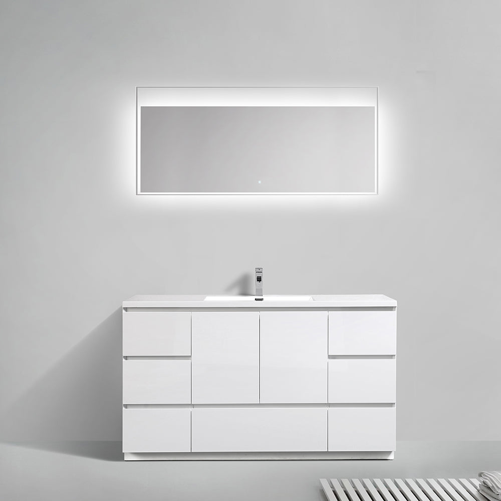 Freda-Freestanding Bathroom Vanity with Artificial Stone Integrated Top&Sink