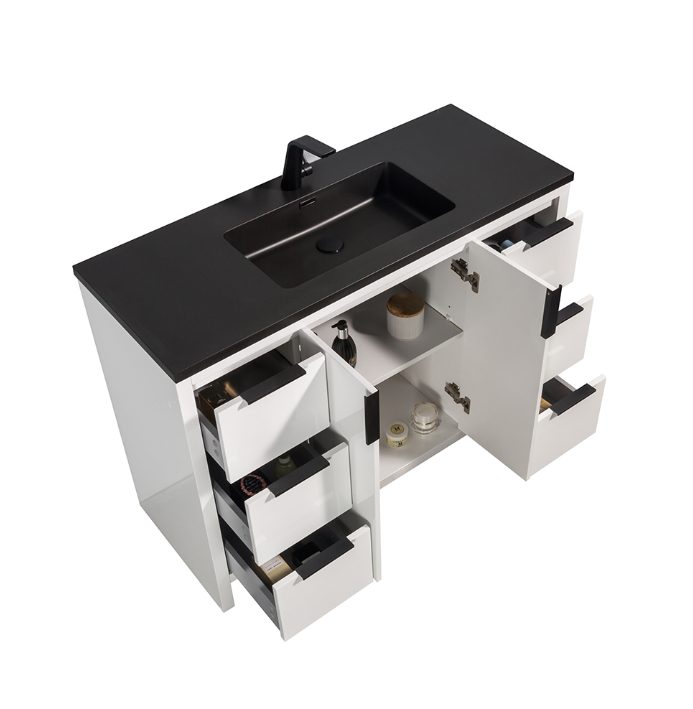 Evana-Freestanding Bathroom Vanity with Faux Marble Integrated Top&Sink