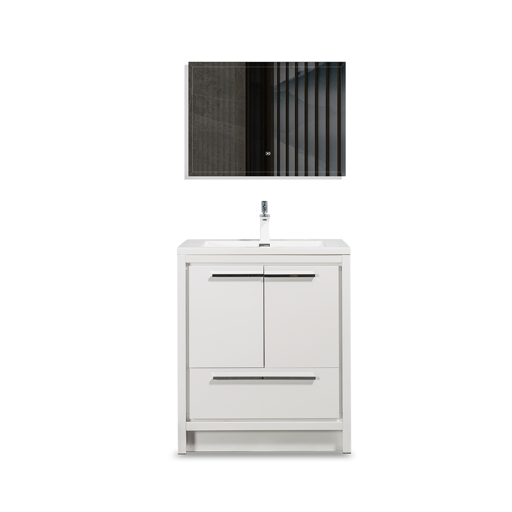 Dolly-Freestanding Bathroom Vanity with Faux Marble Integrated Top&Sink