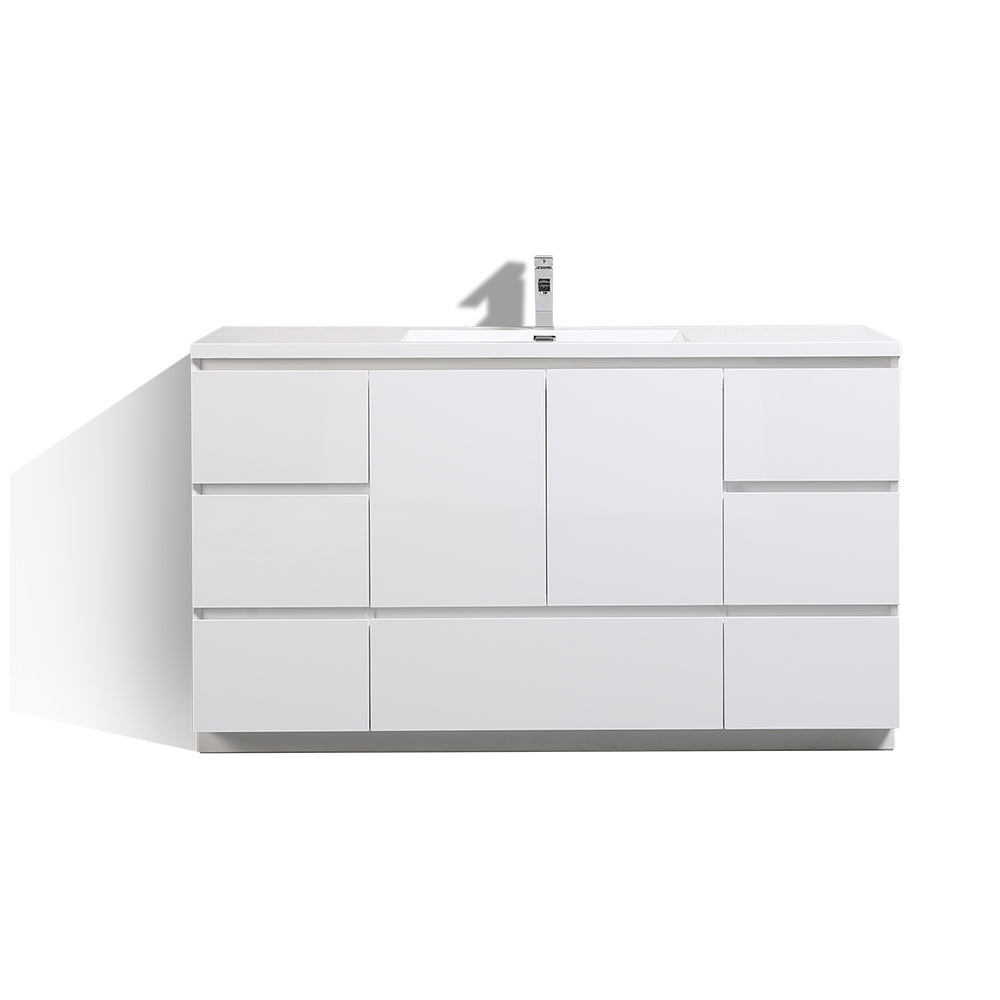 Freda-Freestanding Bathroom Vanity with Artificial Stone Integrated Top&Sink