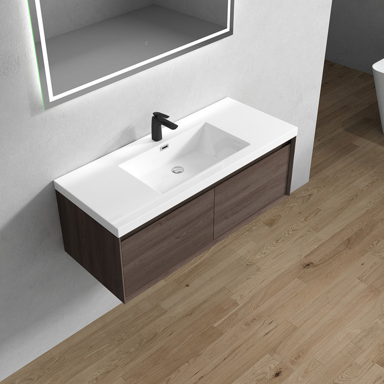 BELLA ''48 inch WALL MOUNTED VANITY WITH ACRYLIC TOP