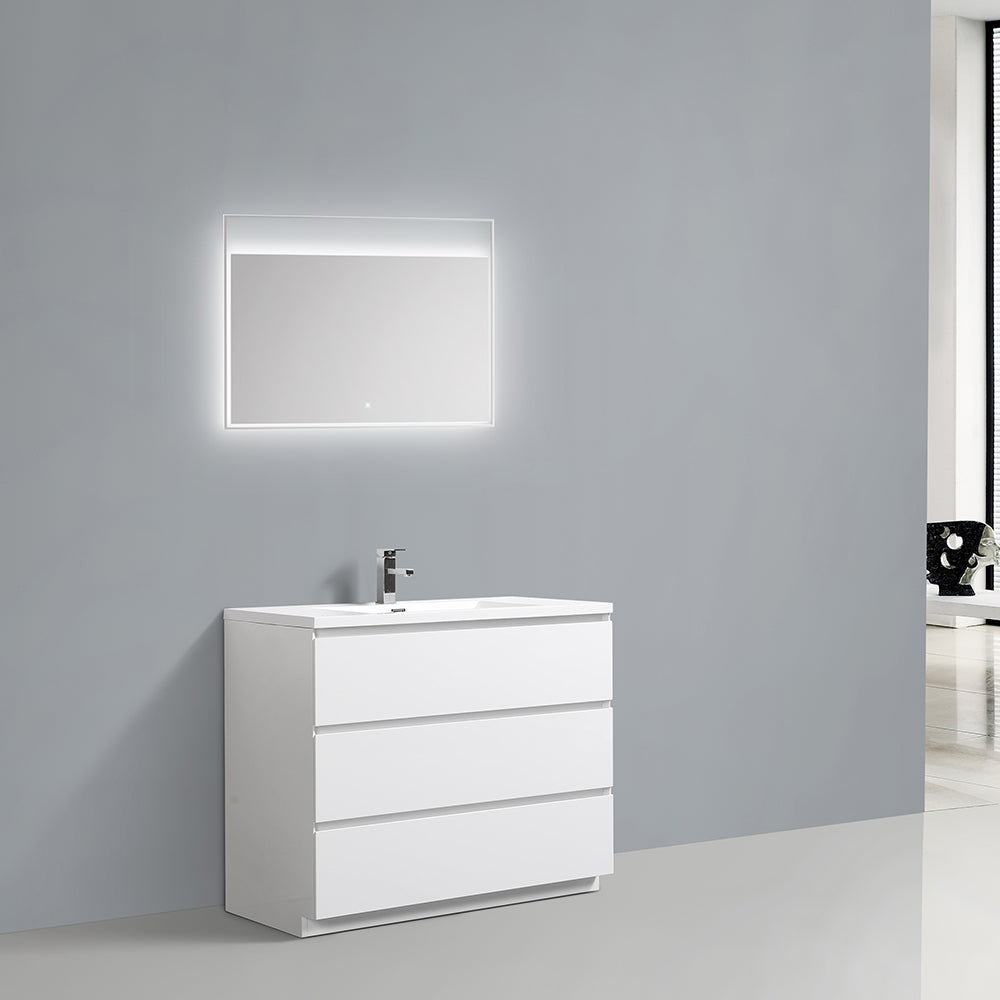 Freda-Freestanding Bathroom Vanity with Artificial Stone Integrated Top&Sink