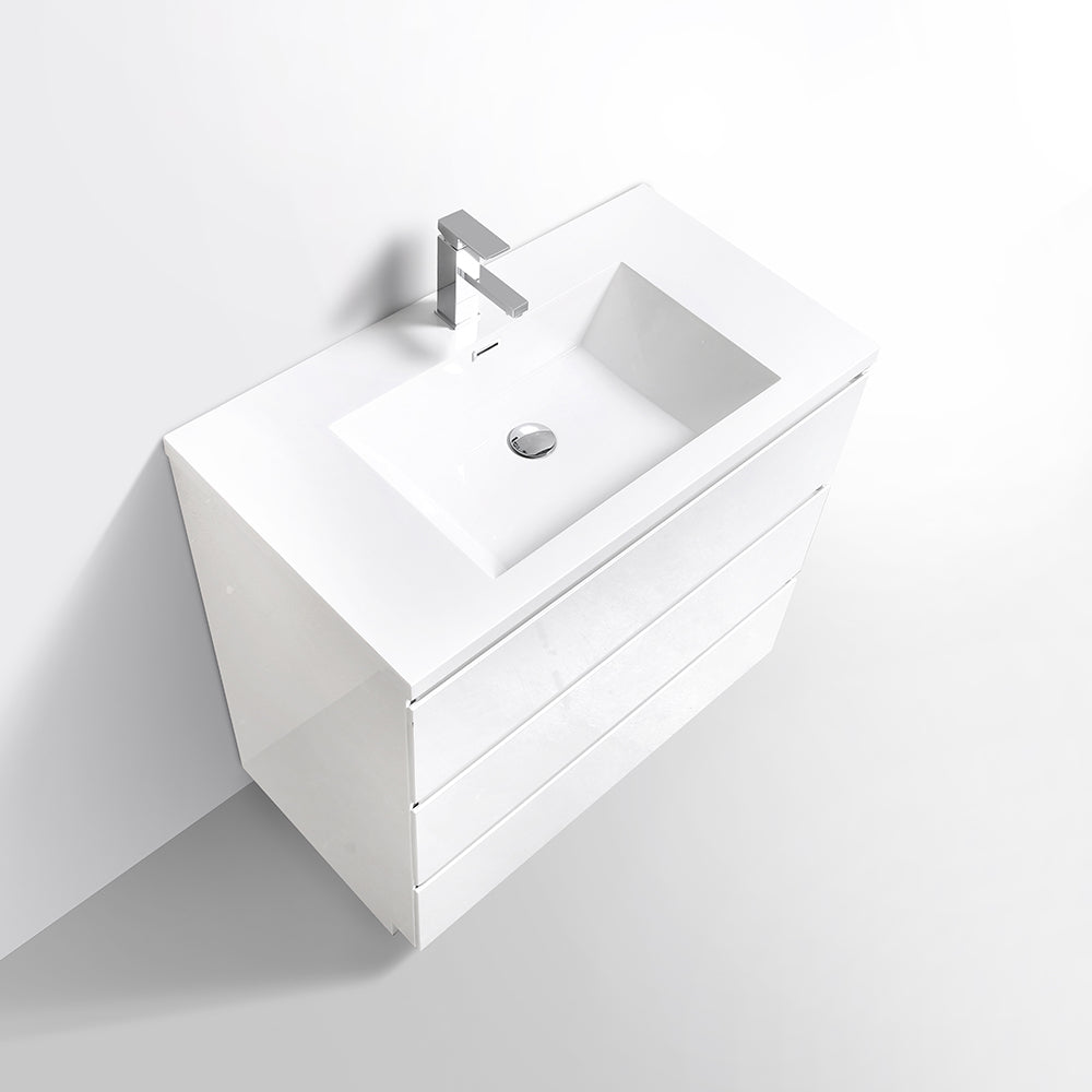 Freda-Freestanding Bathroom Vanity with Artificial Stone Integrated Top&Sink