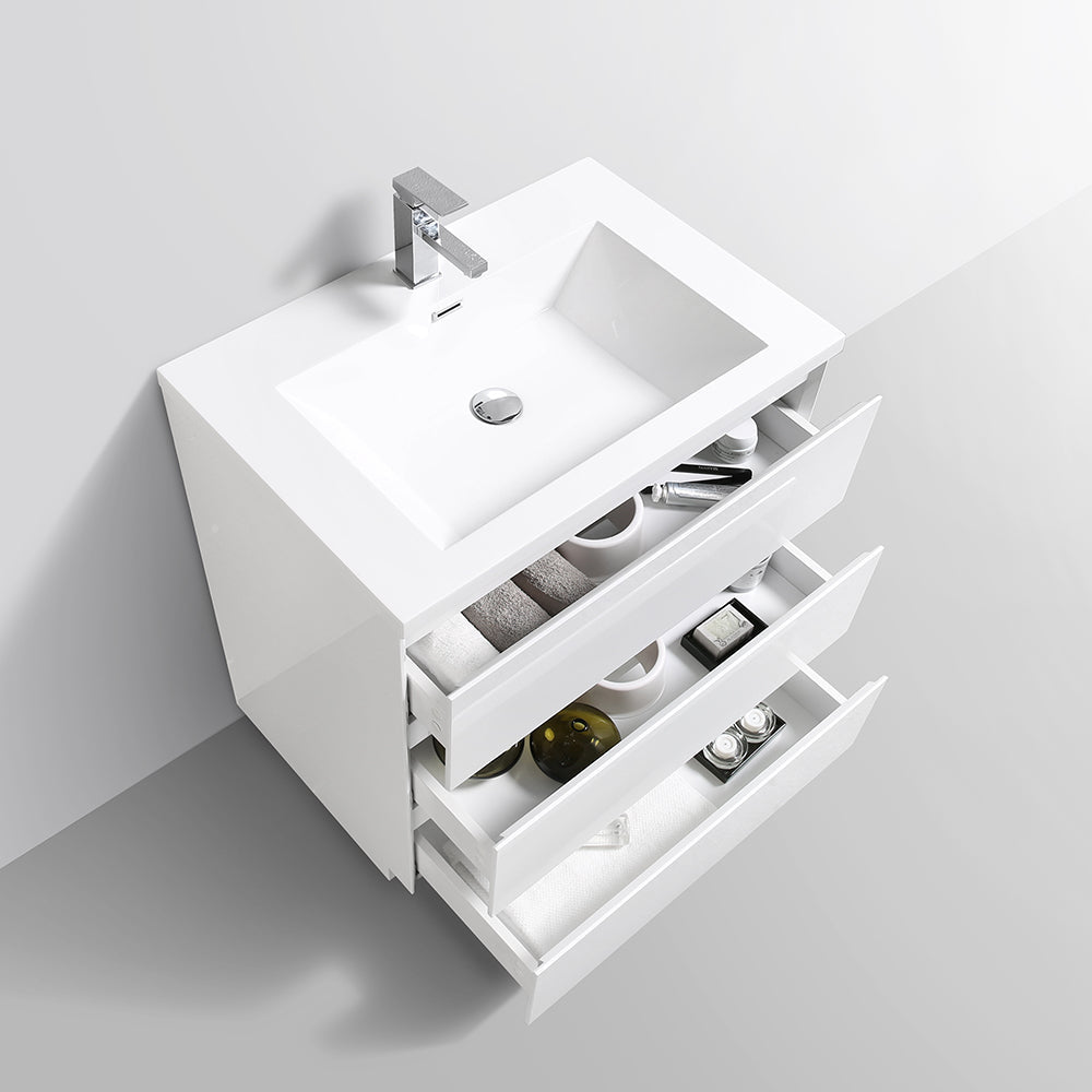 Freda-Freestanding Bathroom Vanity with Artificial Stone Integrated Top&Sink