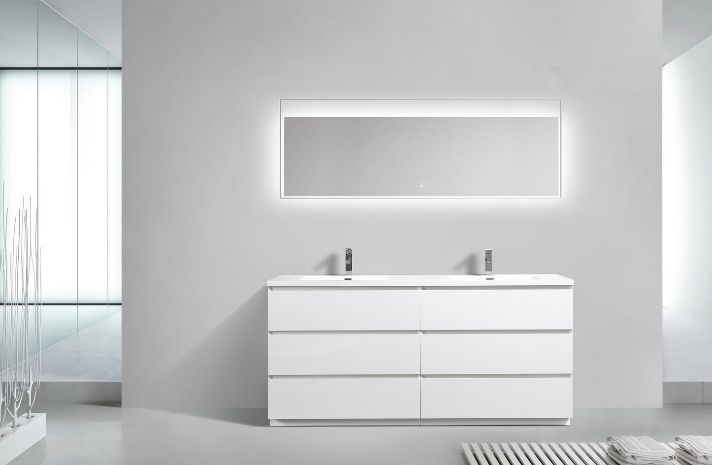 Freda-Freestanding Bathroom Vanity with Artificial Stone Integrated Top&Sink