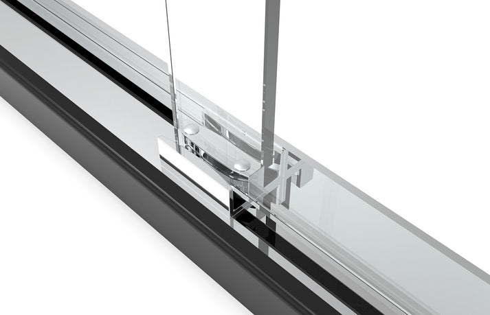 AC23 Bypass Shower Door (Chrome) (3/8") 44"-60"W x 76"H With Glass Treatment (klearteck)