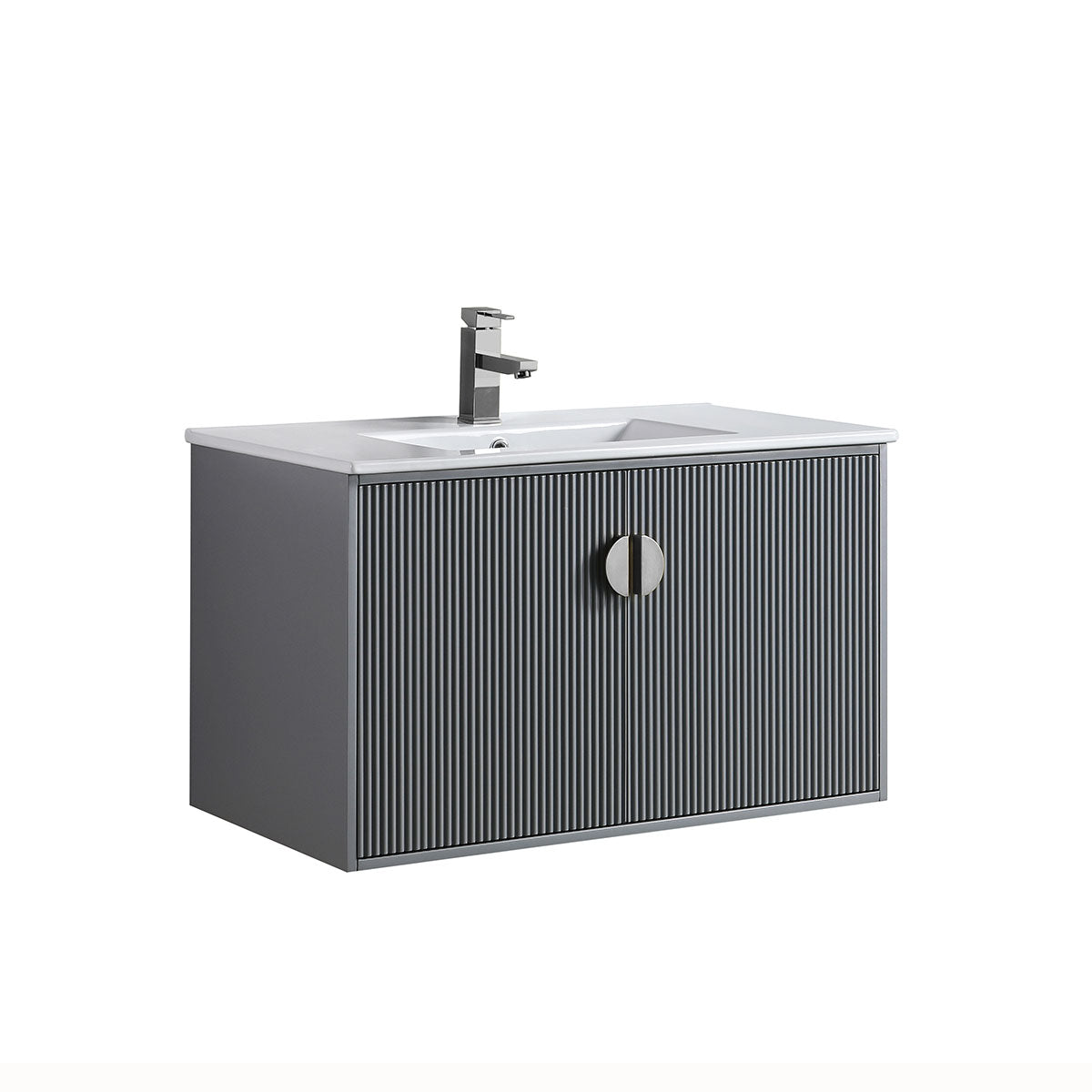 "Daniel9012" Vanity & ceramic sink Matte Grey 24inch to 36inch