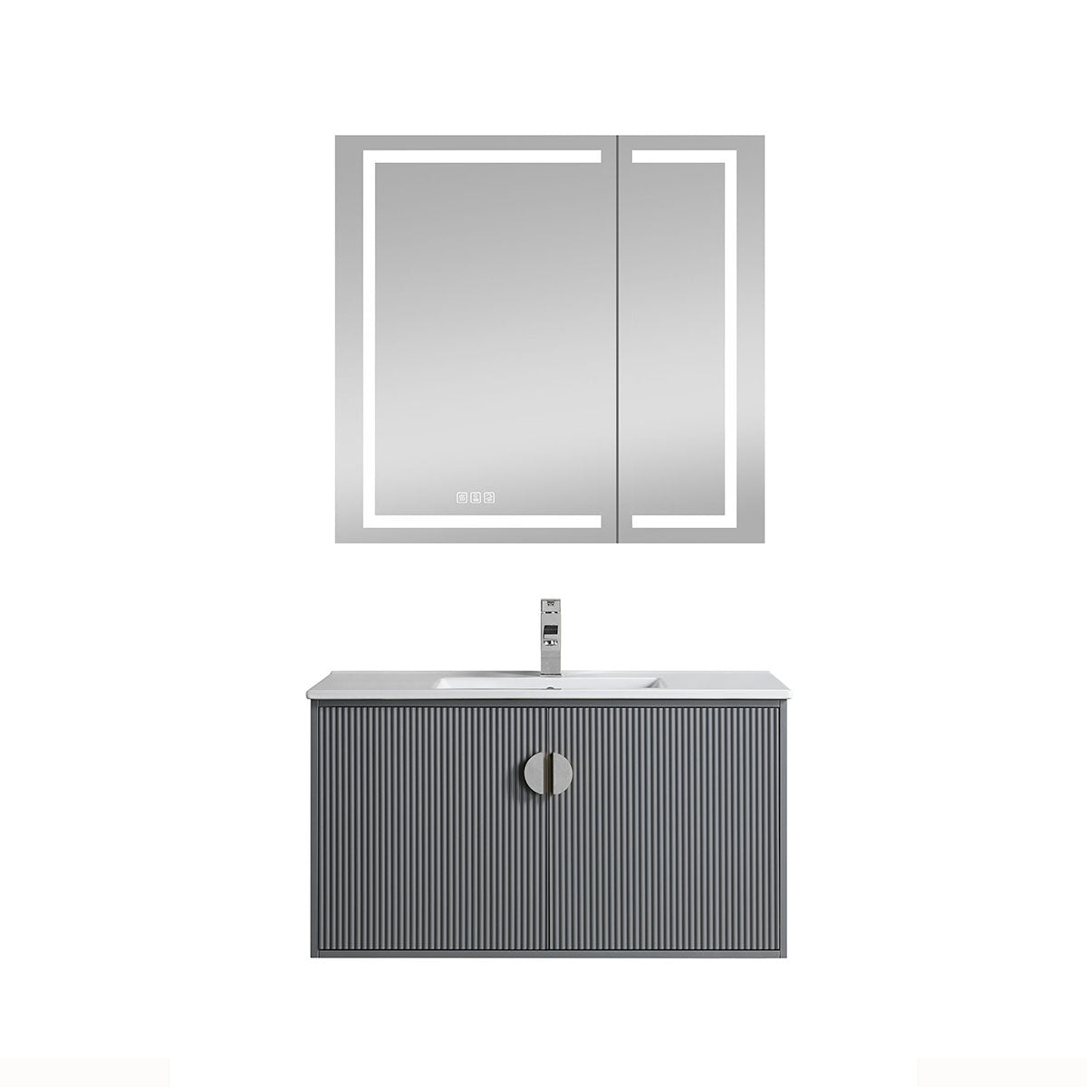 "Daniel9012" Vanity & ceramic sink Matte Grey 24inch to 36inch
