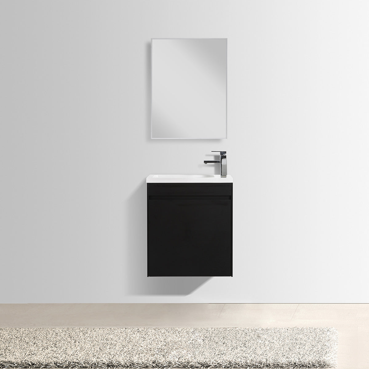 SLICE V9017 SERIES Vanity & Resin Sink Combo BLACK Oak