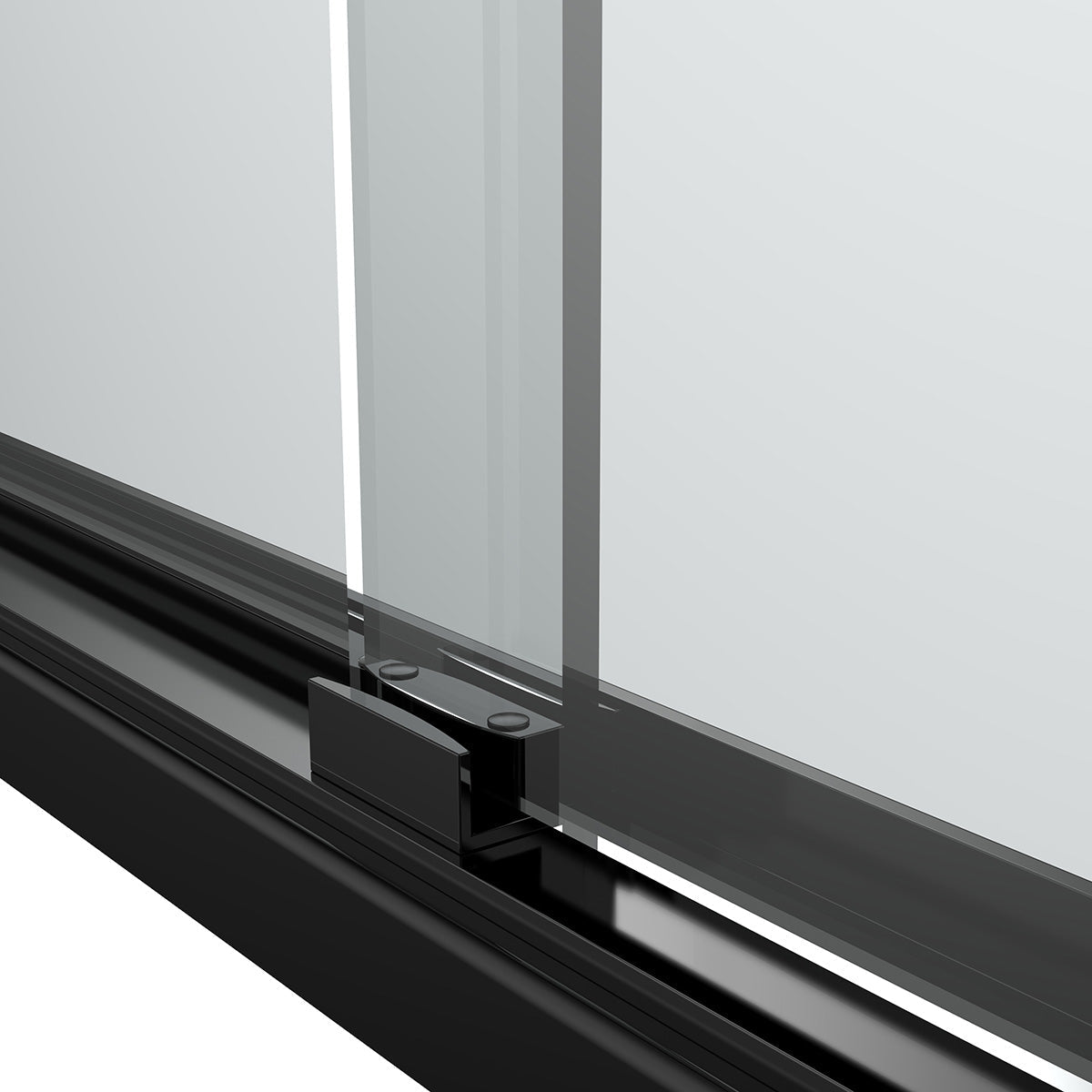 AC23 Bypass Shower Door (Matte Black) (3/8“)44"-60"W x 76"H With Glass Treatment (klearteck)