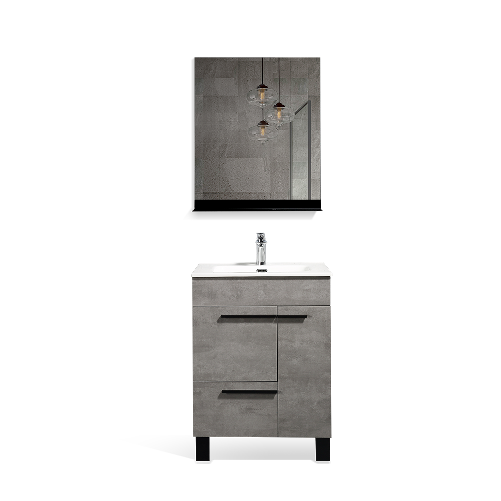 Gary-Freestanding Bathroom Vanity with Faux Marble Integrated Top&Sink