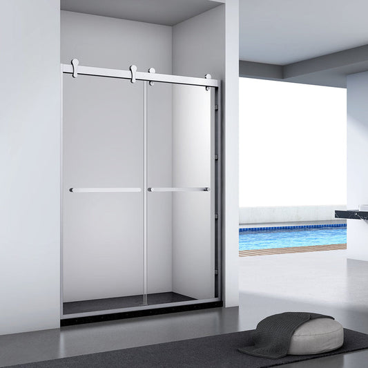 JZ Bypass Shower Doors (Brushed Nickel） 44"-60"W x 78"H (NO Glass Treatment) 5/16"