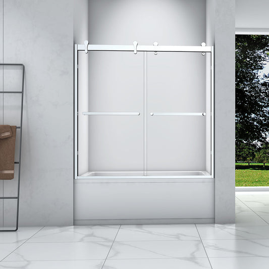 JZ Natalie Bypass Series Tub Door 62‘’HIGH (5/16" Thickness)
