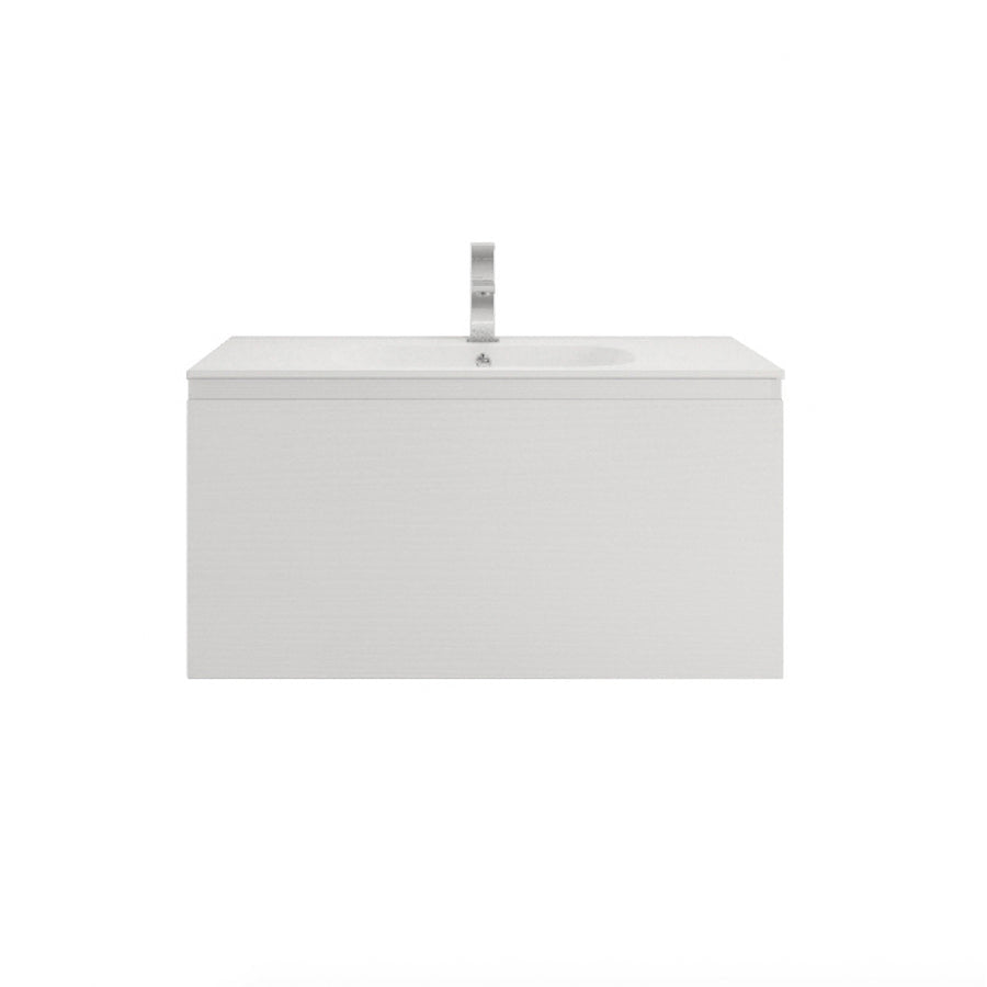 AIPO 36 Inch Wall Mounted Vanity with PVC Sink