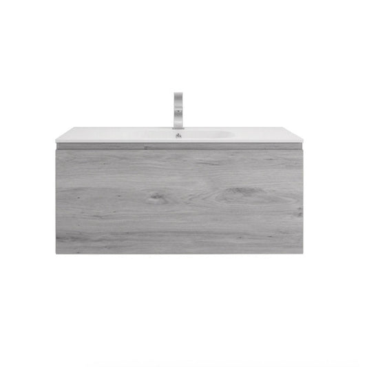 AIPO 40 Inch Wall Mounted Vanity with PVC Sink