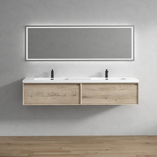 BELLA ''84inch WALL MOUNTED VANITY WITH ACRYLIC TOP