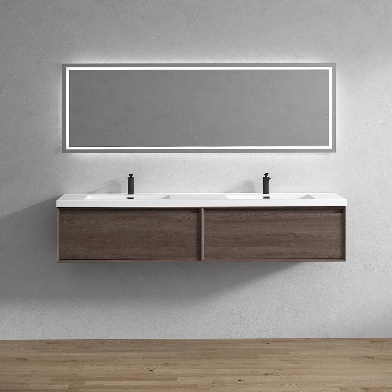 BELLA ''84inch WALL MOUNTED VANITY WITH ACRYLIC TOP