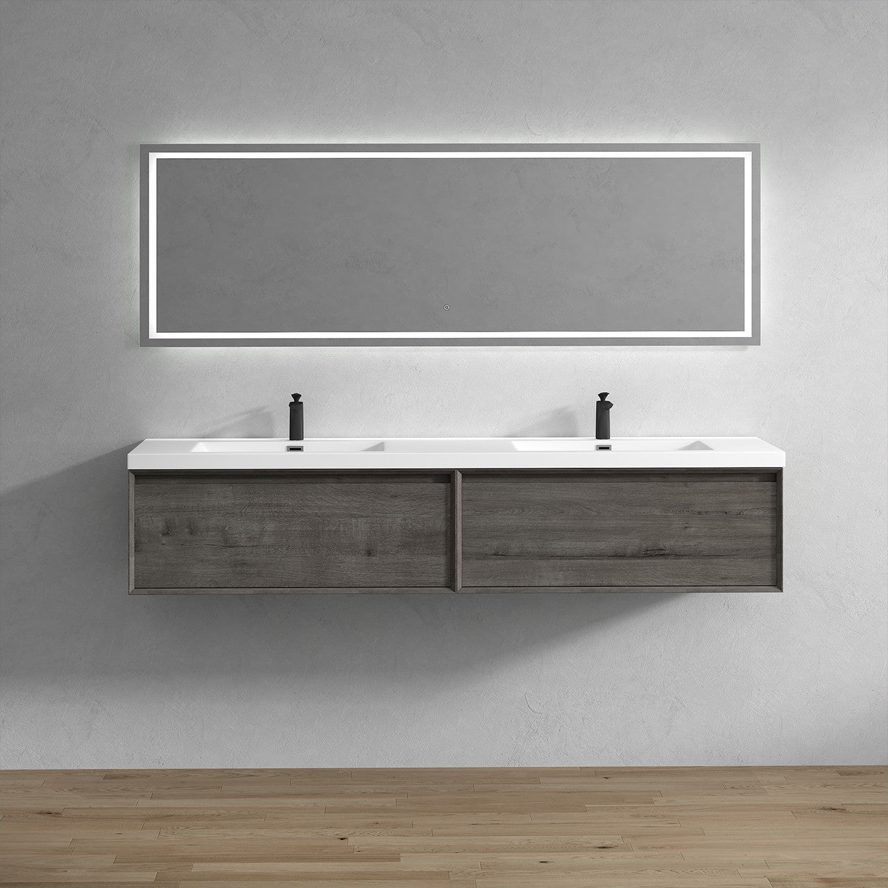 BELLA ''84inch WALL MOUNTED VANITY WITH ACRYLIC TOP