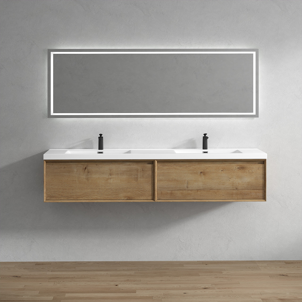 BELLA ''84inch WALL MOUNTED VANITY WITH ACRYLIC TOP