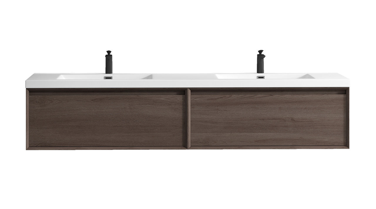 BELLA ''84inch WALL MOUNTED VANITY WITH ACRYLIC TOP