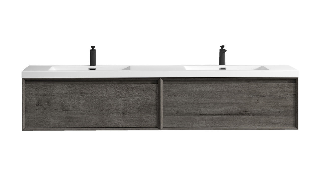 BELLA ''84inch WALL MOUNTED VANITY WITH ACRYLIC TOP