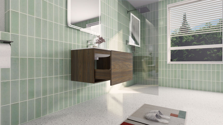 AIPO 24 Inch Wall Mounted Vanity with PVC Sink