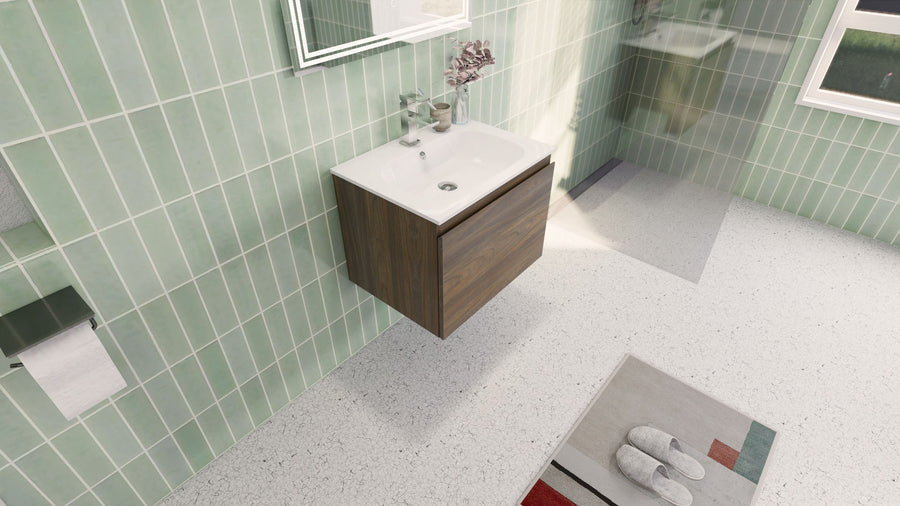 AIPO 24 Inch Wall Mounted Vanity with PVC Sink