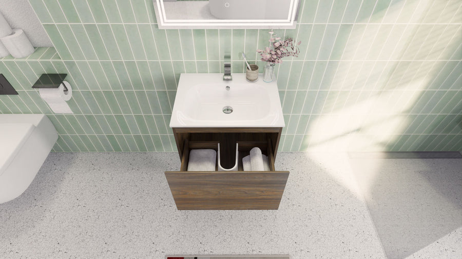 AIPO 24 Inch Wall Mounted Vanity with PVC Sink