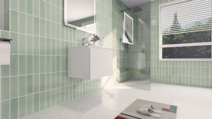 AIPO 24 Inch Wall Mounted Vanity with PVC Sink