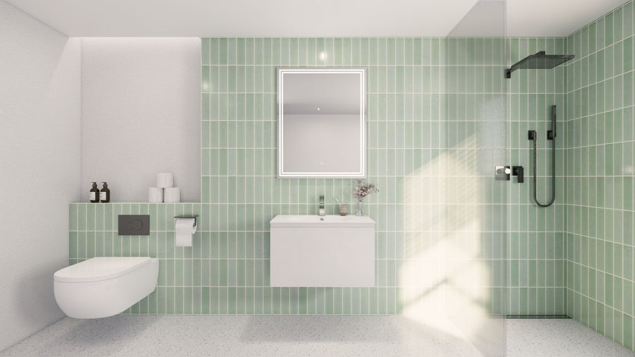 AIPO 30 Inch Wall Mounted Vanity with PVC Sink