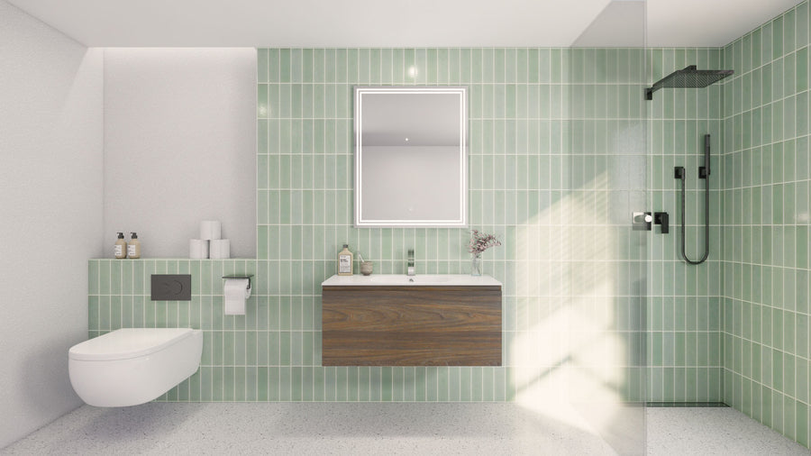 AIPO 48 Inch Wall Mounted Vanity with PVC Sink
