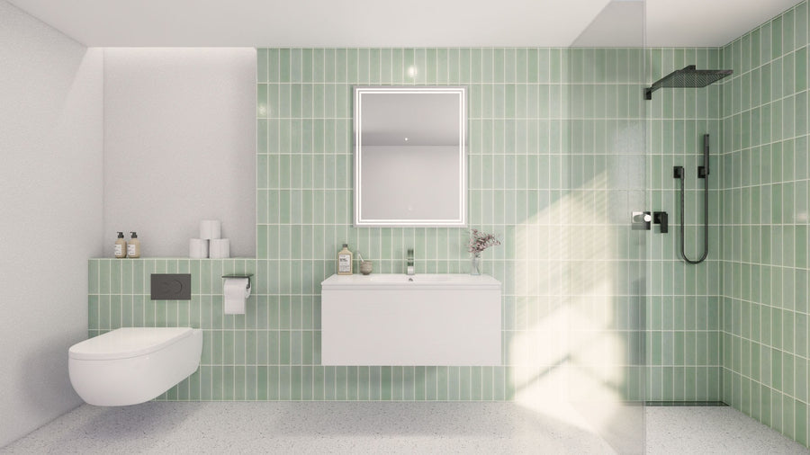 AIPO 40 Inch Wall Mounted Vanity with PVC Sink