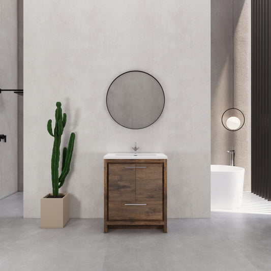 Dolly-Freestanding Bathroom Vanity with Faux Marble Integrated Top&Sink