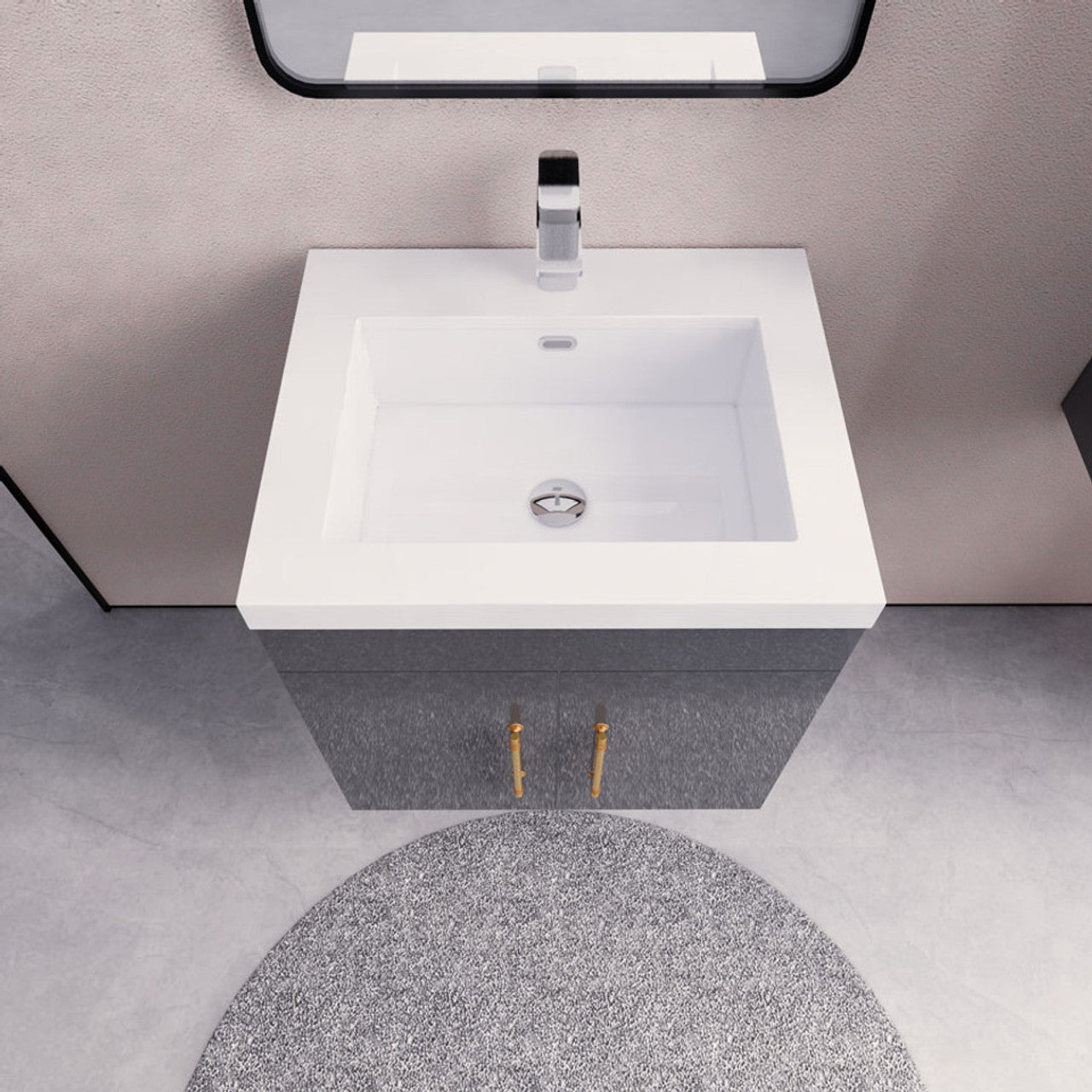 ELSA 24" WALL MOUNTED BATH VANITY WITH REINFORCED ACRYLIC SINK