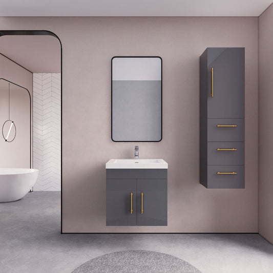 ELSA 24" WALL MOUNTED BATH VANITY WITH REINFORCED ACRYLIC SINK