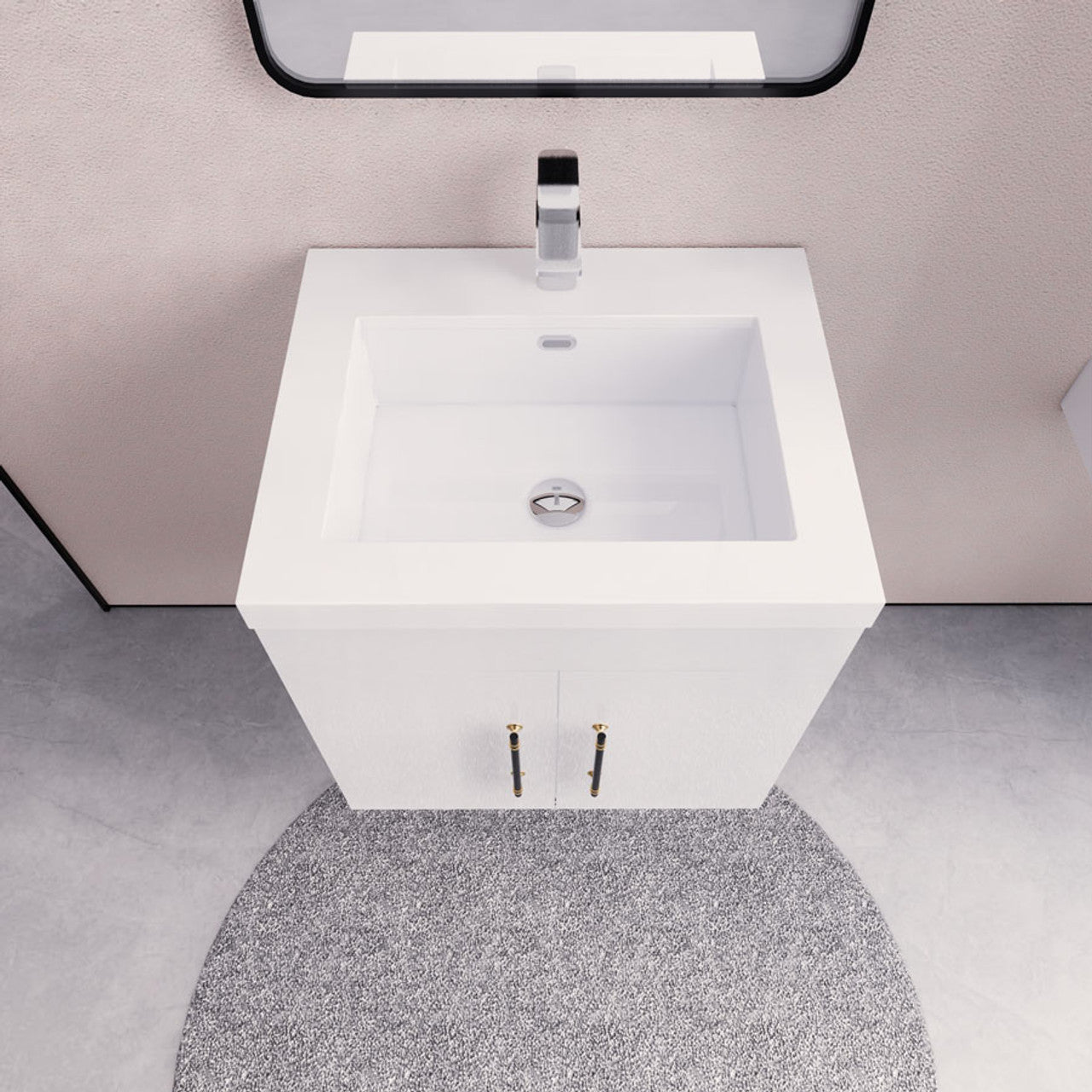 ELSA 24" WALL MOUNTED BATH VANITY WITH REINFORCED ACRYLIC SINK