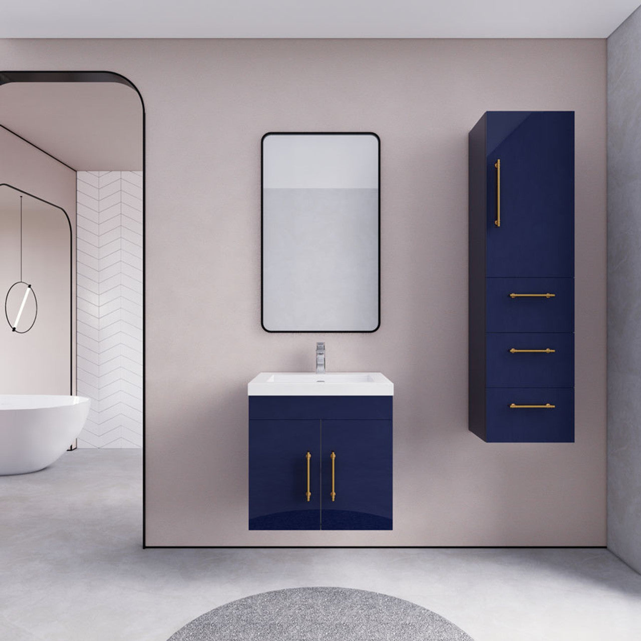 ELSA 24" WALL MOUNTED BATH VANITY WITH REINFORCED ACRYLIC SINK
