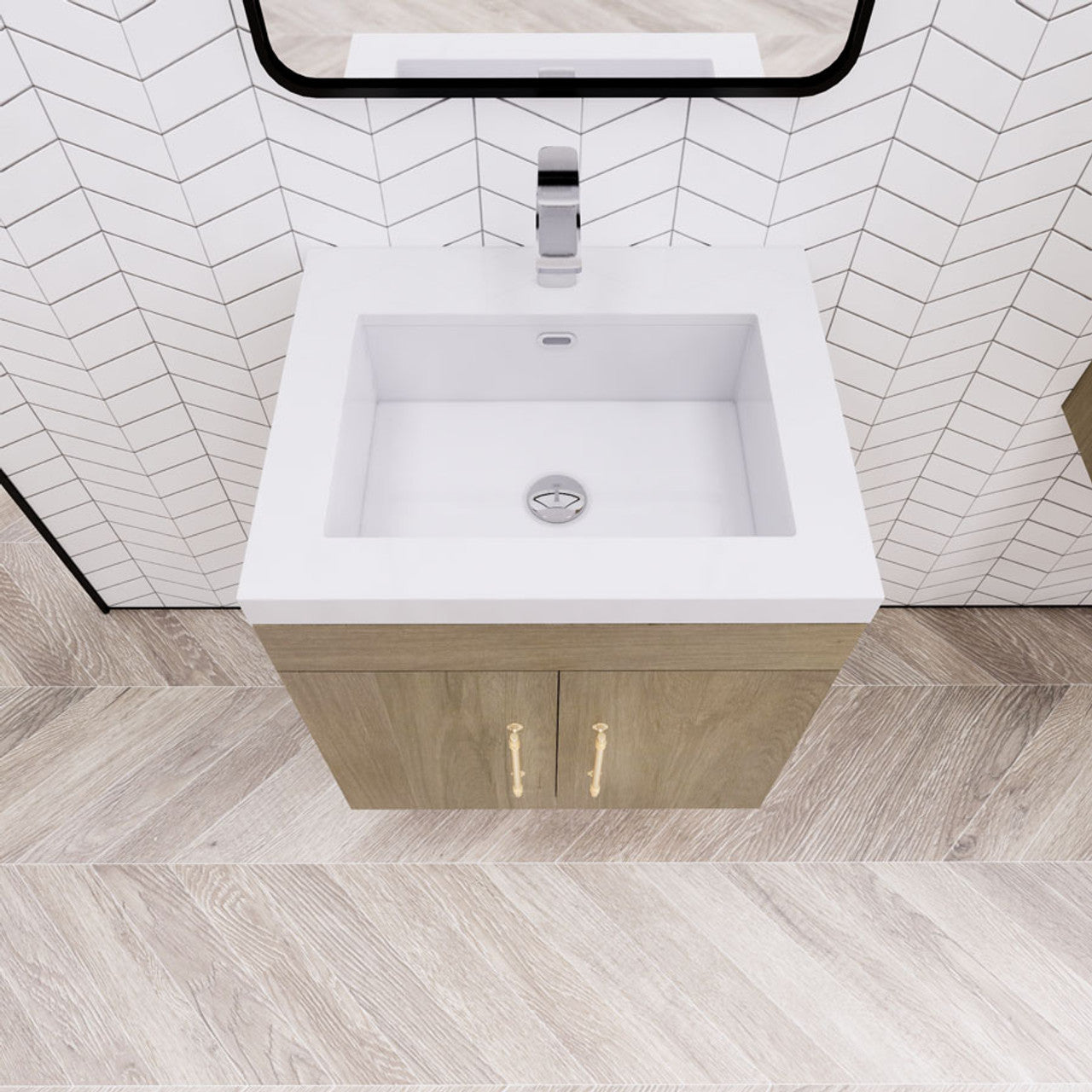 ELSA 24" WALL MOUNTED BATH VANITY WITH REINFORCED ACRYLIC SINK